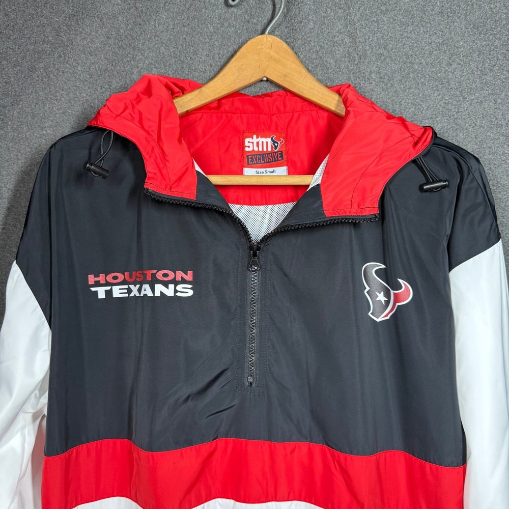 Houston Texans STM Exclusive Mens Small Windbreaker Quarter Zip Hooded Jacket